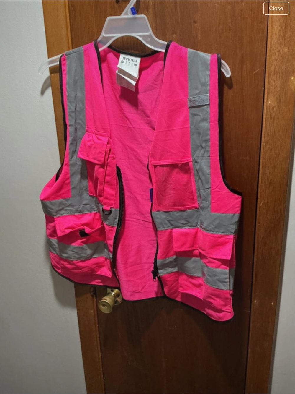 Hi-Vis Pink Utility Safety Vest with Reflective Stripes